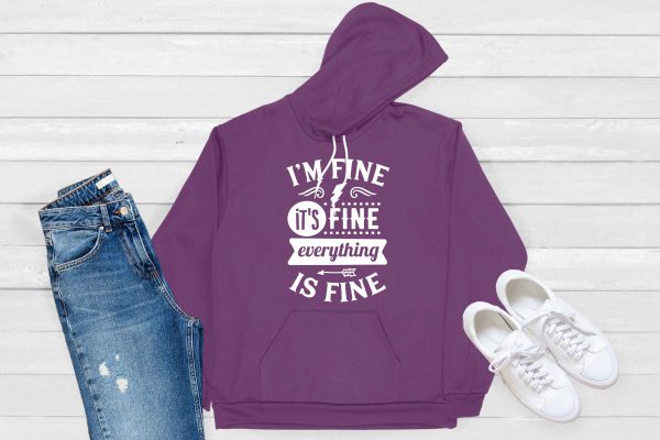 I'm Fine Hoodie purple