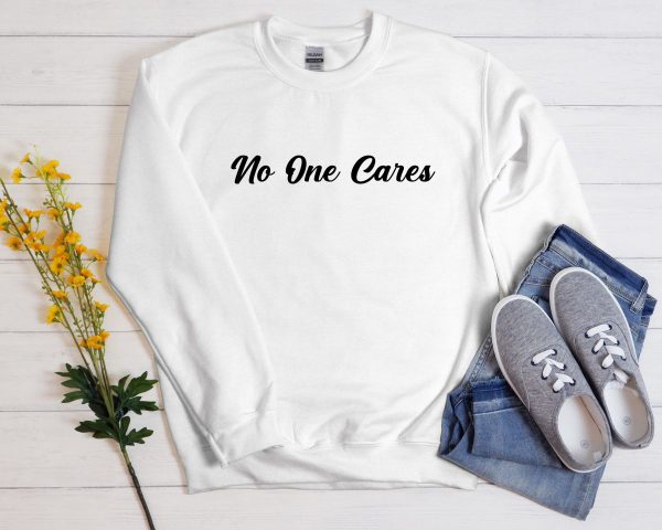 No one cares sweater white