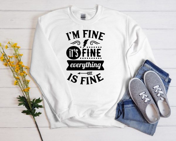 I'm fine sweater white