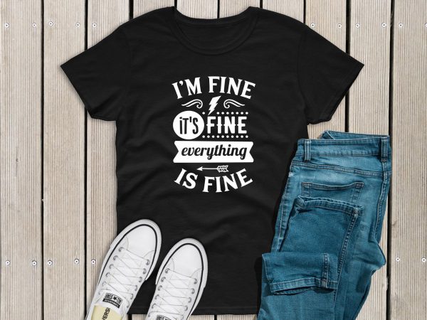 I'm fine t-shirt black