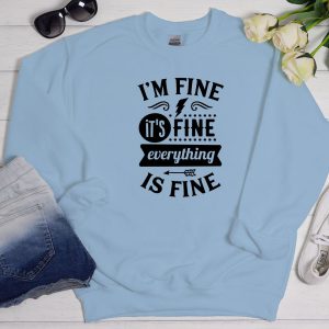 I'm fine sweater blue