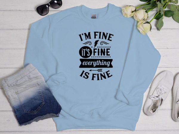 I'm fine sweater blue