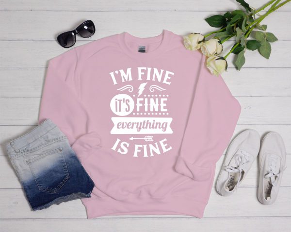 I'm fine sweater pink