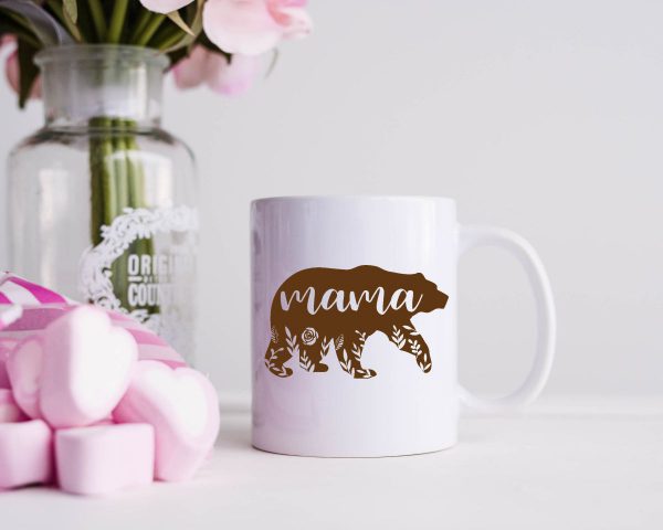 Mama bear mug brown