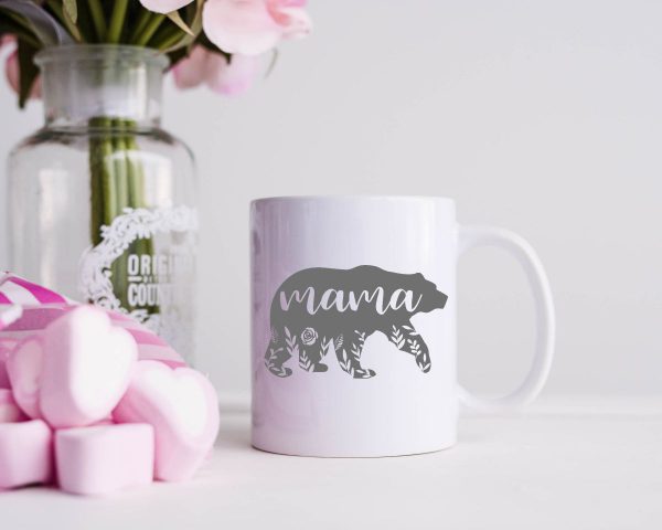 Mama bear mug grey